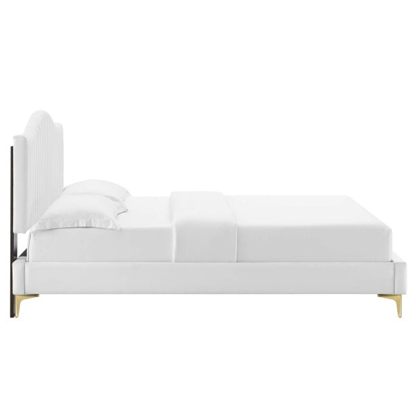 uniper Channel Tufted Performance Velvet Queen Platform Bed By Modway