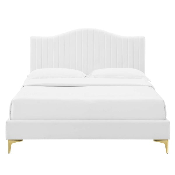 uniper Channel Tufted Performance Velvet Queen Platform Bed By Modway