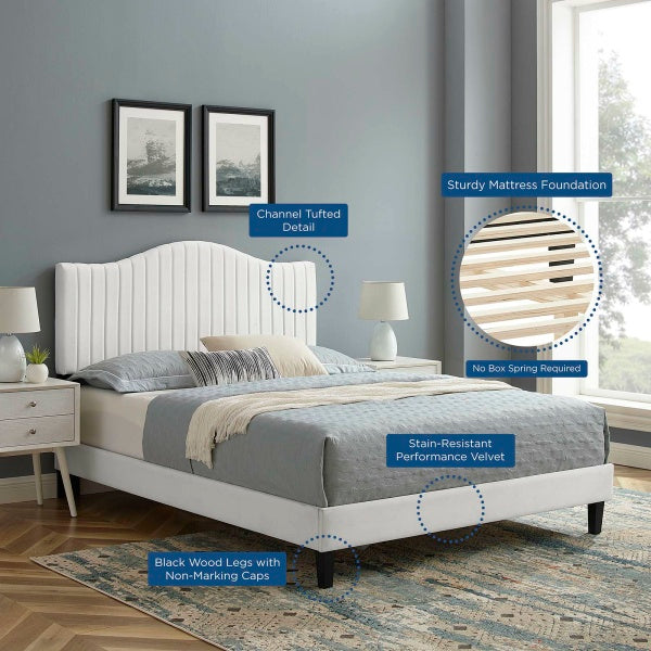 Juniper Channel Tufted Performance Velvet Full Platform Bed By Modway