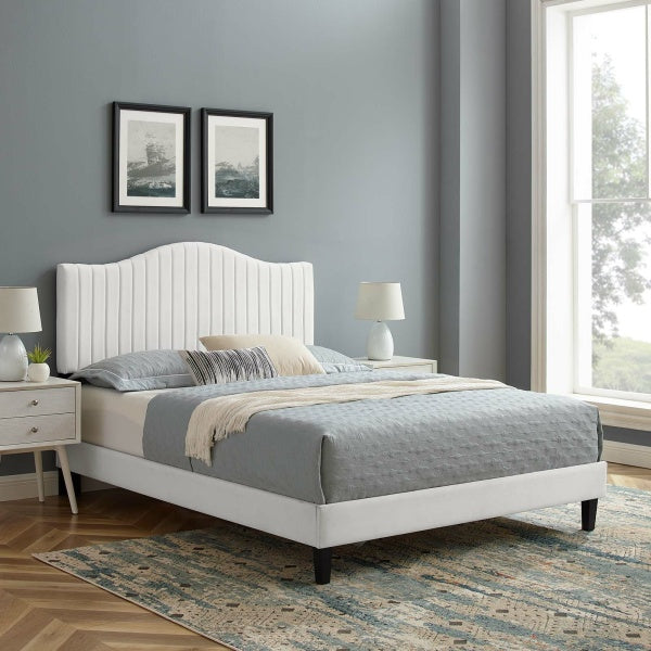 Juniper Channel Tufted Performance Velvet Full Platform Bed By Modway