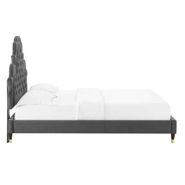 Gwyneth Tufted Performance Velvet Queen Platform Bed By Modway