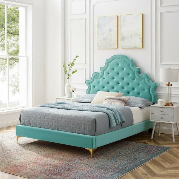 Gwyneth Tufted Performance Velvet King Platform Bed By Modway