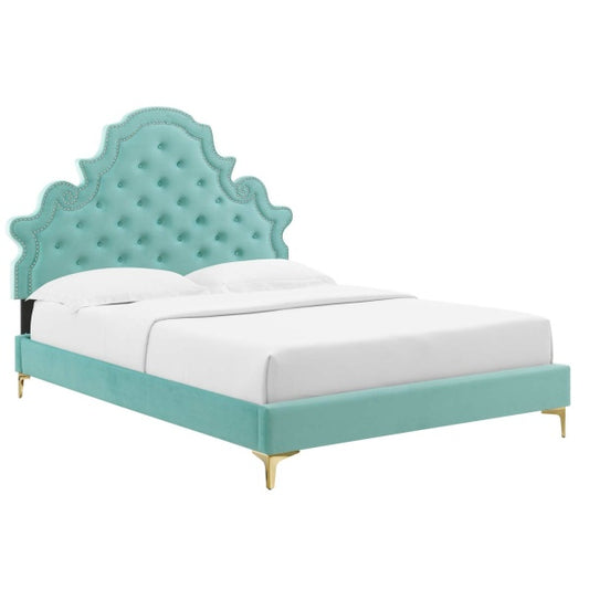 Gwyneth Tufted Performance Velvet King Platform Bed By Modway
