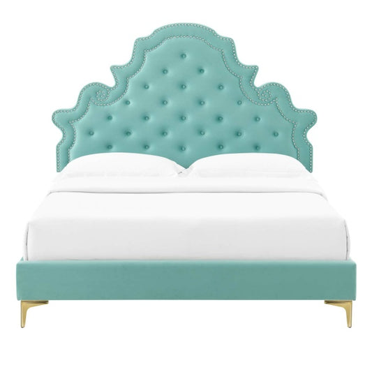 Gwyneth Tufted Performance Velvet King Platform Bed By Modway