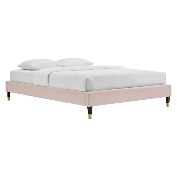Amber Performance Velvet Queen Platform Bed By Modway