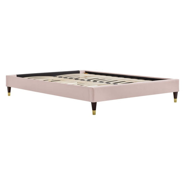 Amber Performance Velvet Queen Platform Bed By Modway