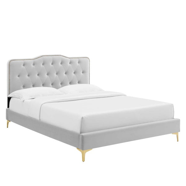 Amber Tufted Performance Velvet Twin Platform Bed By Modway