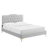 Amber Tufted Performance Velvet Twin Platform Bed By Modway