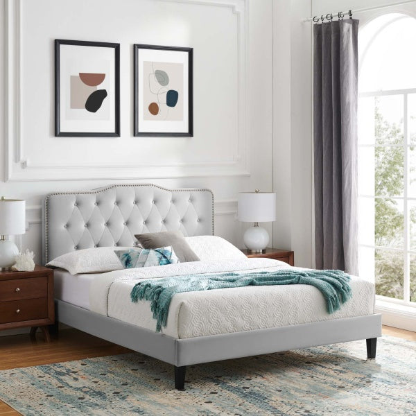 Amber Performance Velvet Twin Platform Bed By Modway