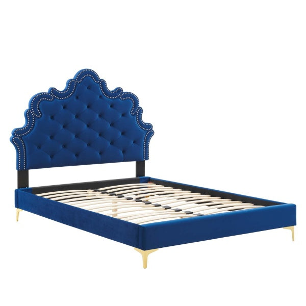 Sasha Button-Tufted Performance Velvet Twin Bed By Modway