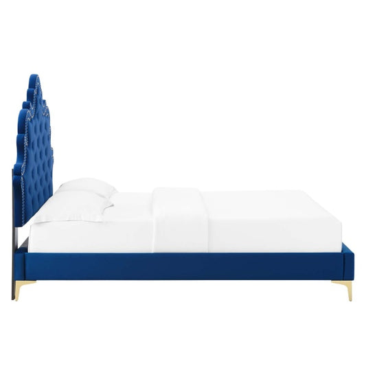 Sasha Button-Tufted Performance Velvet Twin Bed By Modway