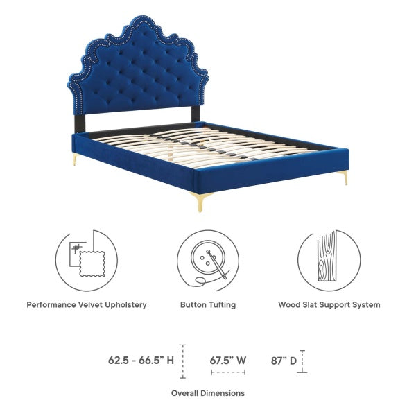 Sasha Button-Tufted Performance Velvet Twin Bed By Modway