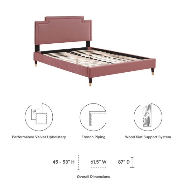 Liva Performance Velvet Twin Bed By Modway