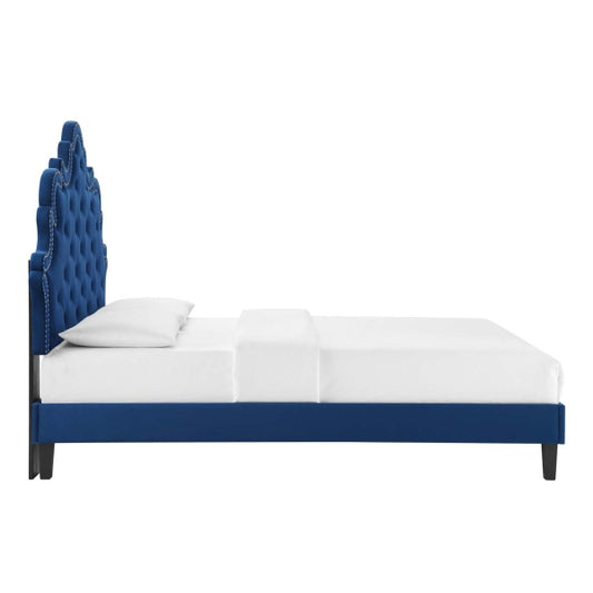 Sasha Button-Tufted Performance Velvet Twin Bed By Modway