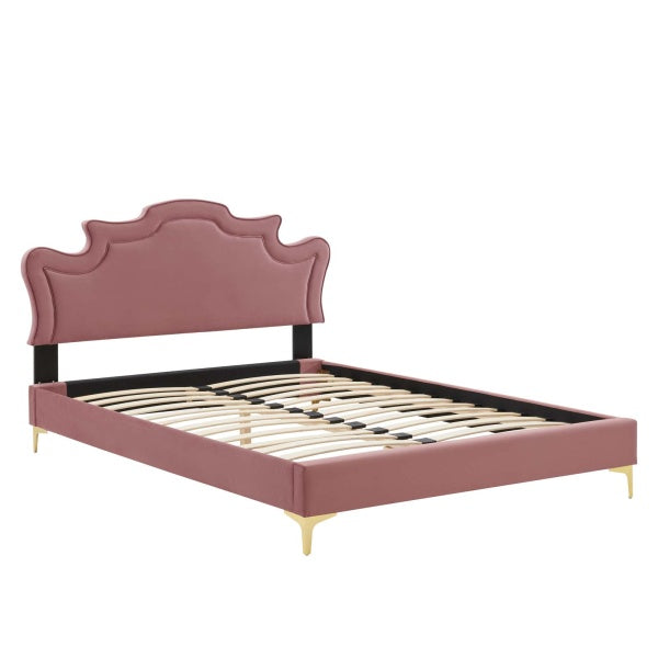 Neena Performance Velvet Queen Bed By Modway