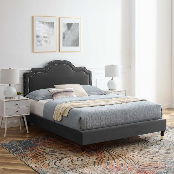 Aviana Performance Velvet Queen Bed By Modway