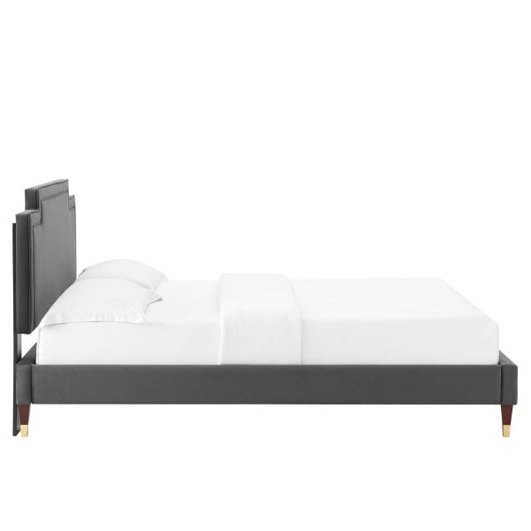 Liva Performance Velvet Queen Bed By Modway