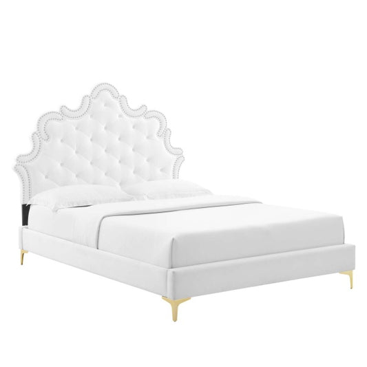 Sasha Button-Tufted Performance Velvet King Bed By Modway