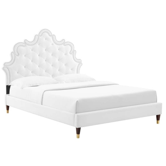 Sasha Button-Tufted Performance Velvet King Bed By Modway