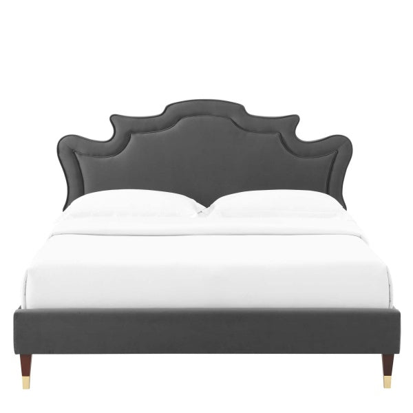 Neena Performance Velvet King Bed By Modway