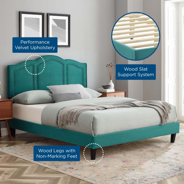 Emerson Performance Velvet Full Platform Bed By Modway