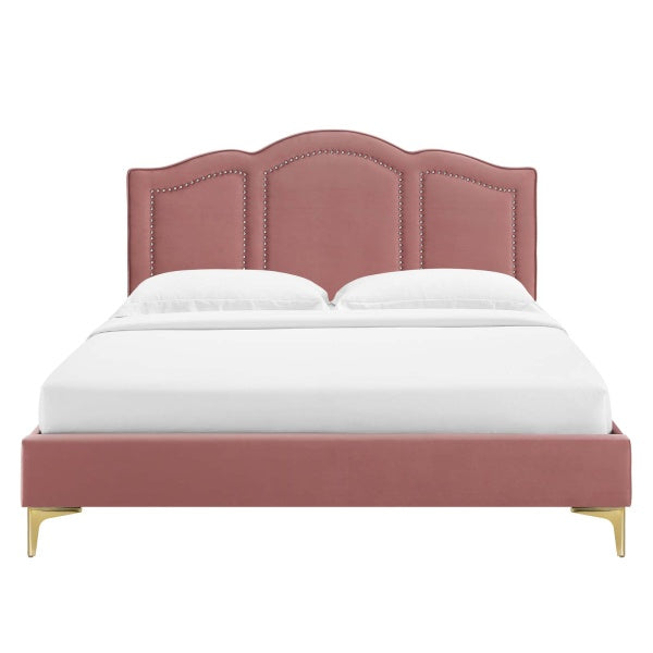 Emerson Performance Velvet King Platform Bed By Modway