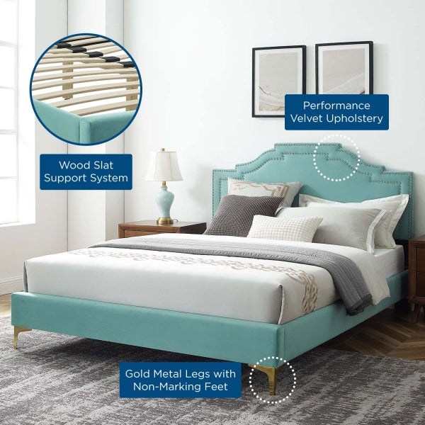 Adelaide Performance Velvet King Platform Bed By Modway