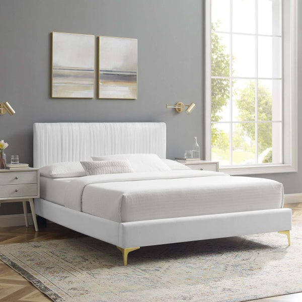 Peyton Performance Velvet Twin Platform Bed By Modway