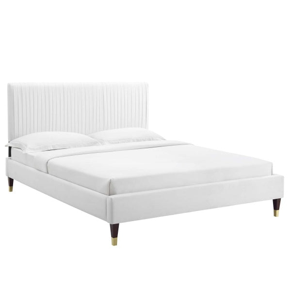 Peyton Performance Velvet Twin Platform Bed By Modway