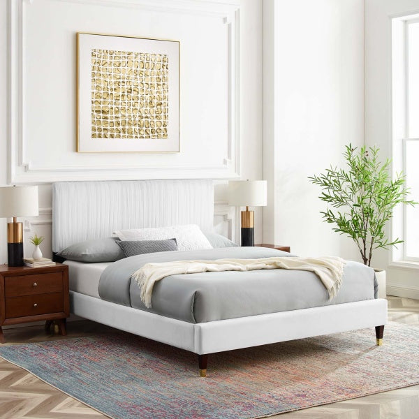 Peyton Performance Velvet Twin Platform Bed By Modway
