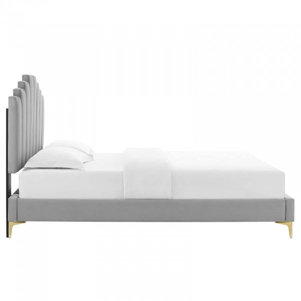Elise Twin Performance Velvet Platform Bed By Modway