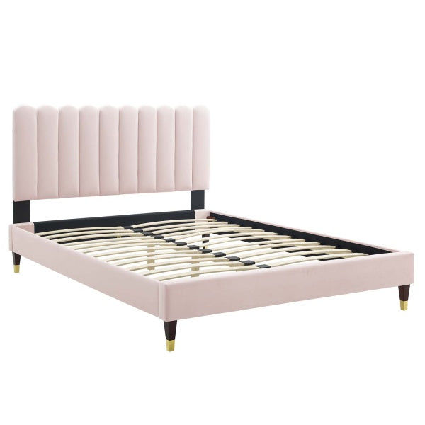 Reagan Full Performance Velvet Platform Bed By Modway