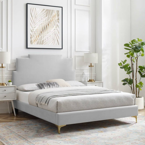 Lindsey Performance Velvet Full Platform Bed By Modway