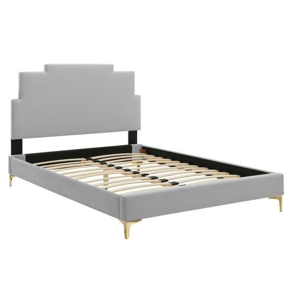 Lindsey Performance Velvet Full Platform Bed By Modway