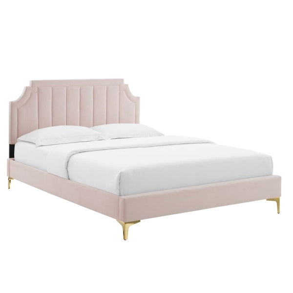 Sienna Performance Velvet Twin Platform Bed By Modway