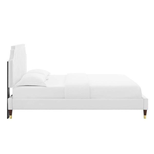 Sienna Performance Velvet Twin Platform Bed By Modway