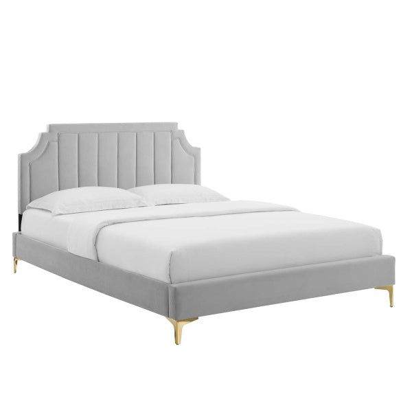 Sienna Performance Velvet Full Platform Bed By Modway