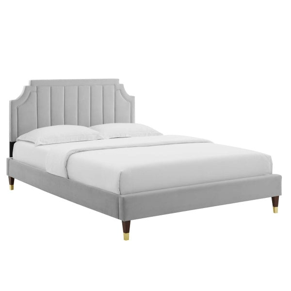 Sienna Performance Velvet Full Platform Bed By Modway