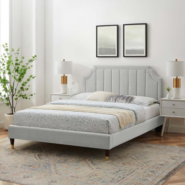 Sienna Performance Velvet Full Platform Bed By Modway