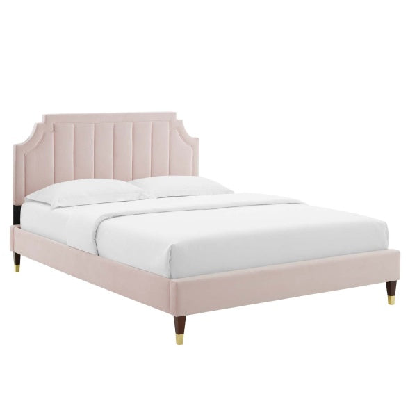 Sienna Performance Velvet Full Platform Bed By Modway