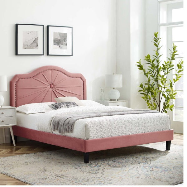 Portia Performance Velvet King Platform Bed By Modway