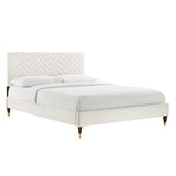 Leah Chevron Tufted Performance Velvet Queen Platform Bed By Modway