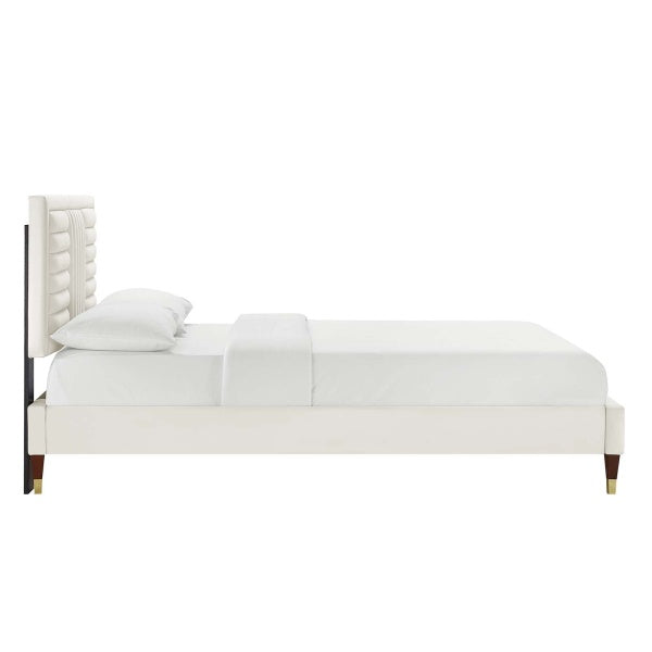 Sofia Channel Tufted Performance Velvet Queen Platform Bed By Modway
