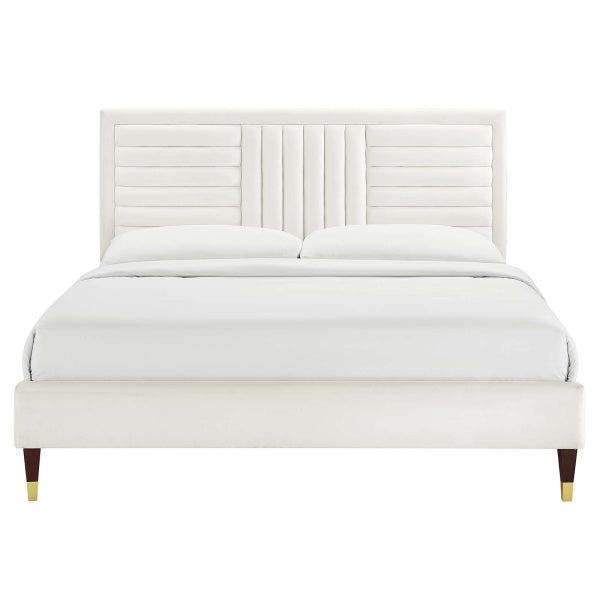 Sofia Channel Tufted Performance Velvet Queen Platform Bed By Modway