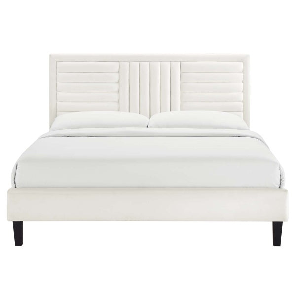 Sofia Channel Tufted Performance Velvet Queen Platform Bed By Modway