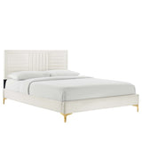 Sofia Channel Tufted Performance Velvet Queen Platform Bed By Modway