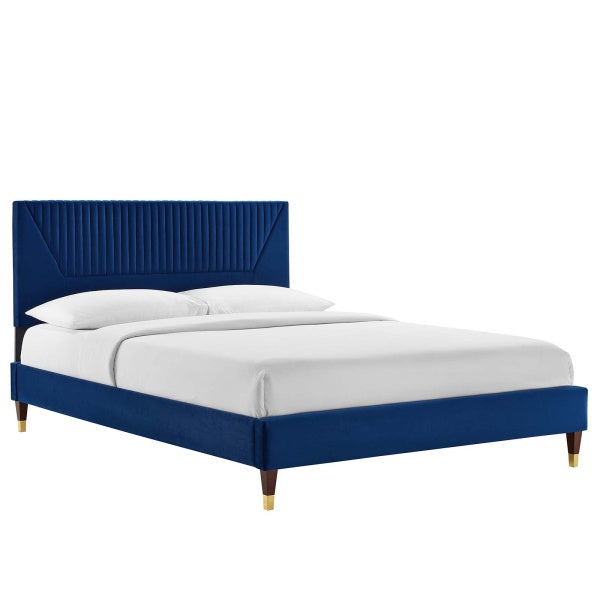 Yasmine Channel Tufted Performance Velvet Twin Platform Bed By Modway