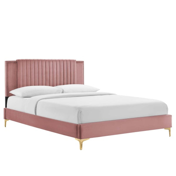 Zahra Channel Tufted Performance Velvet Twin Platform Bed By Modway