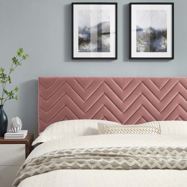 Leah Chevron Tufted Performance Velvet Full Platform Bed By Modway