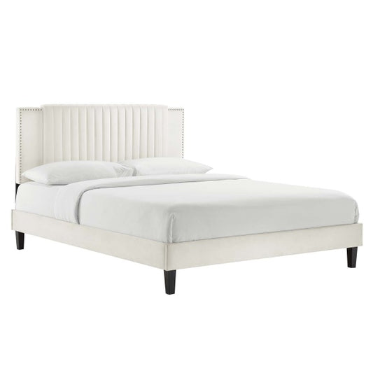 Zahra Channel Tufted Performance Velvet Full Platform Bed By Modway